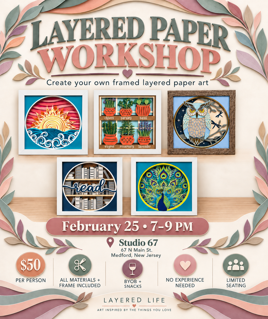 February 25th Layered Art Workshop | Studio 67